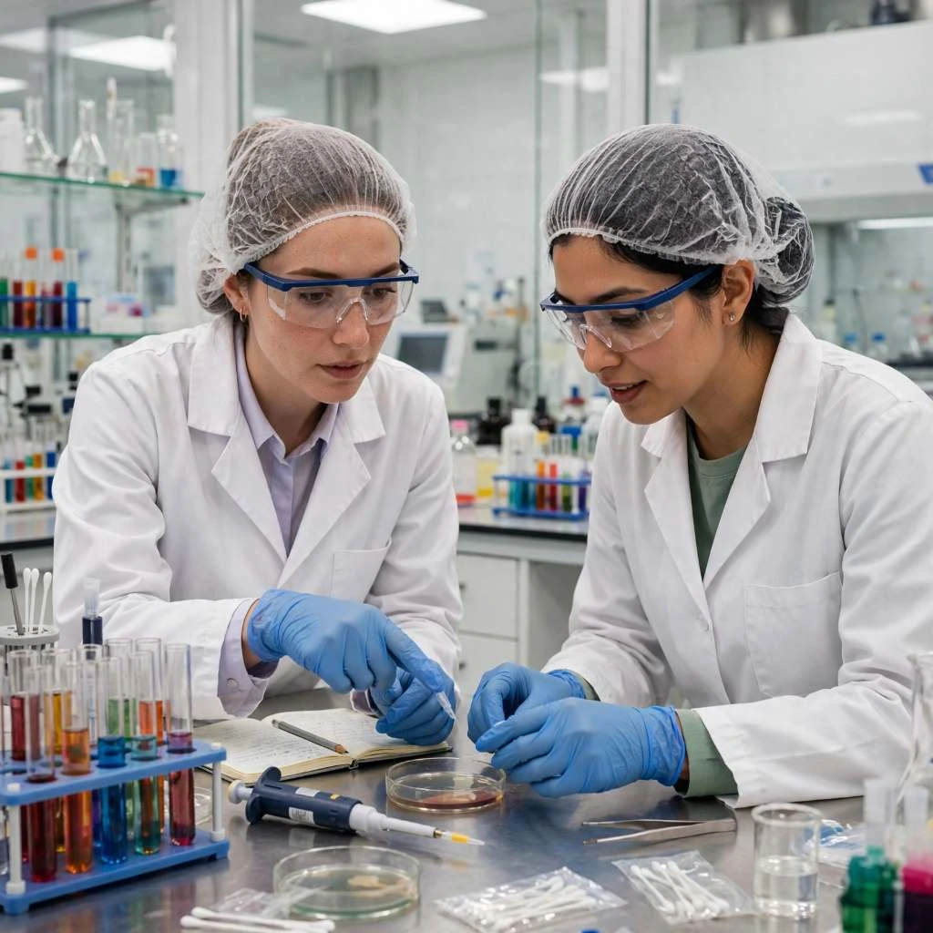 Researchers Reviewing Cellular Cultures